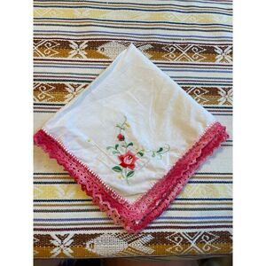 Vintage napkin‎ embroidered flower